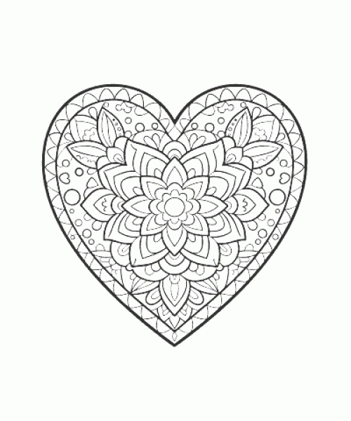Ausmalbild Herz 028