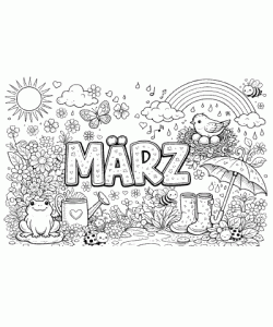 Ausmalbild März