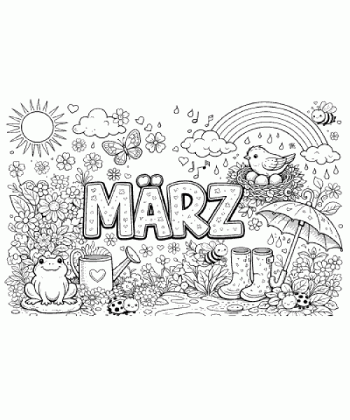 Ausmalbild März