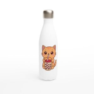 Trinkflasche „Katze mit Bubble Tea“ im Kawaii Stil,  500 ml