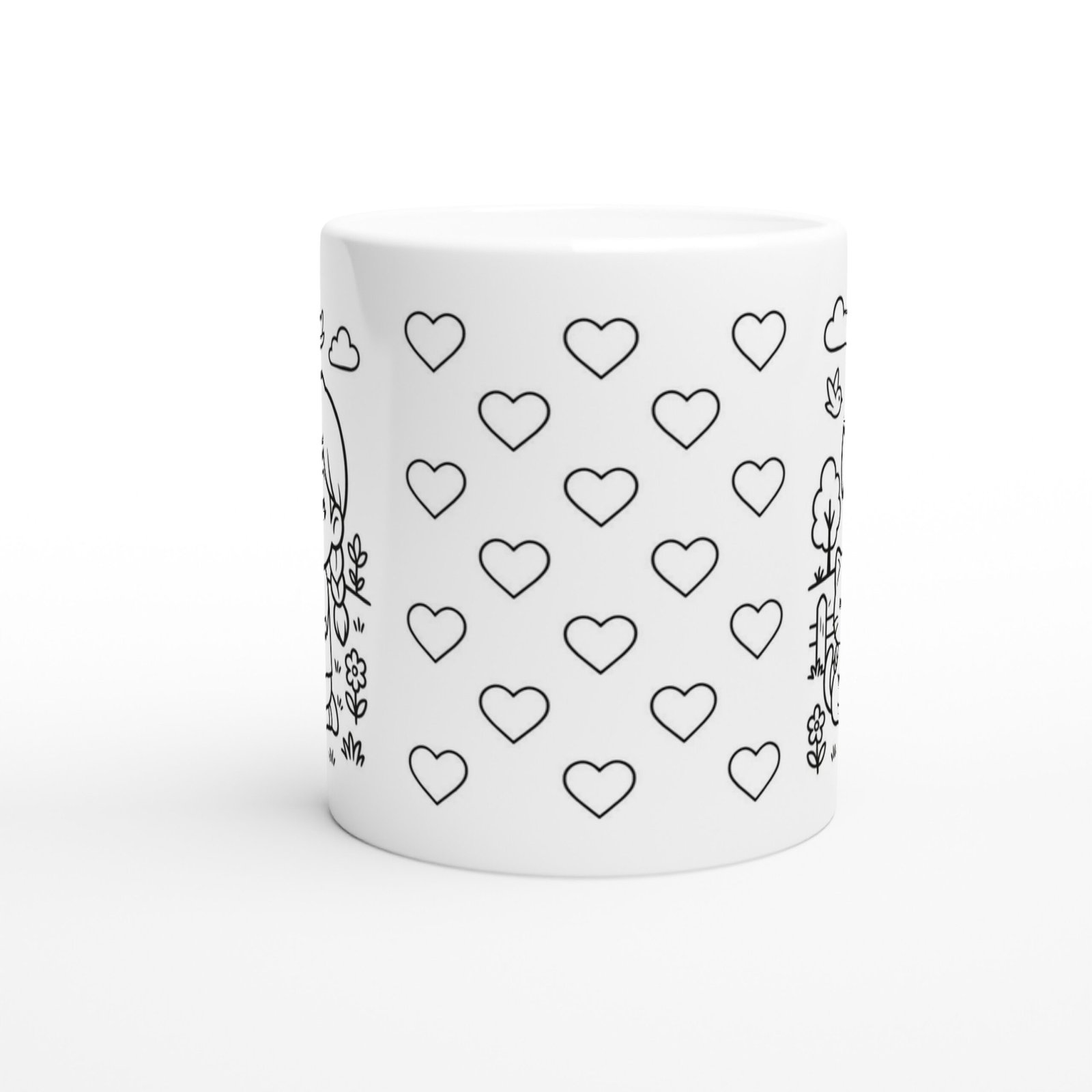 Ausmalbare Tasse mit Mädchen & Katze – Bild 3