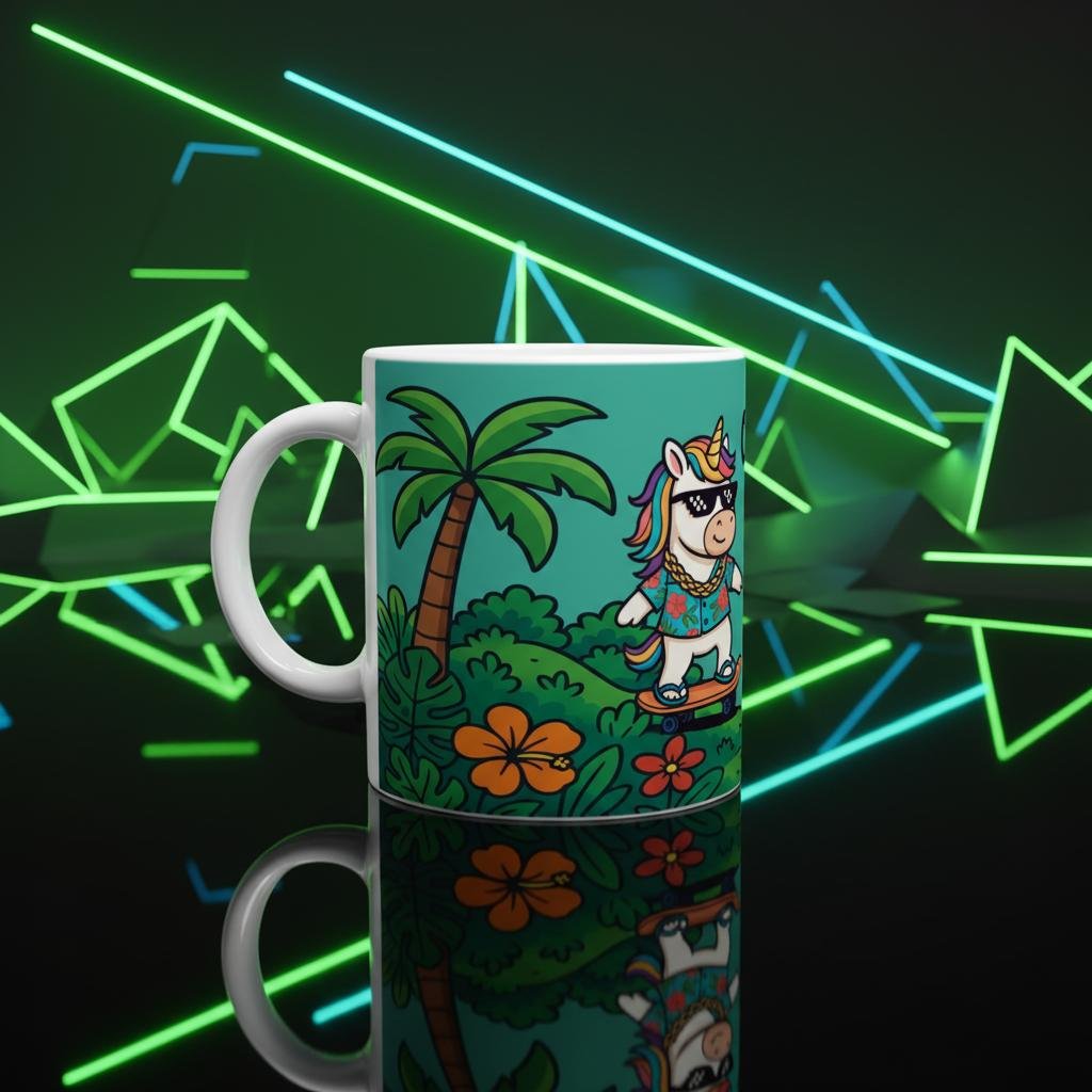 Tasse skatendes Einhorn – Bild 5