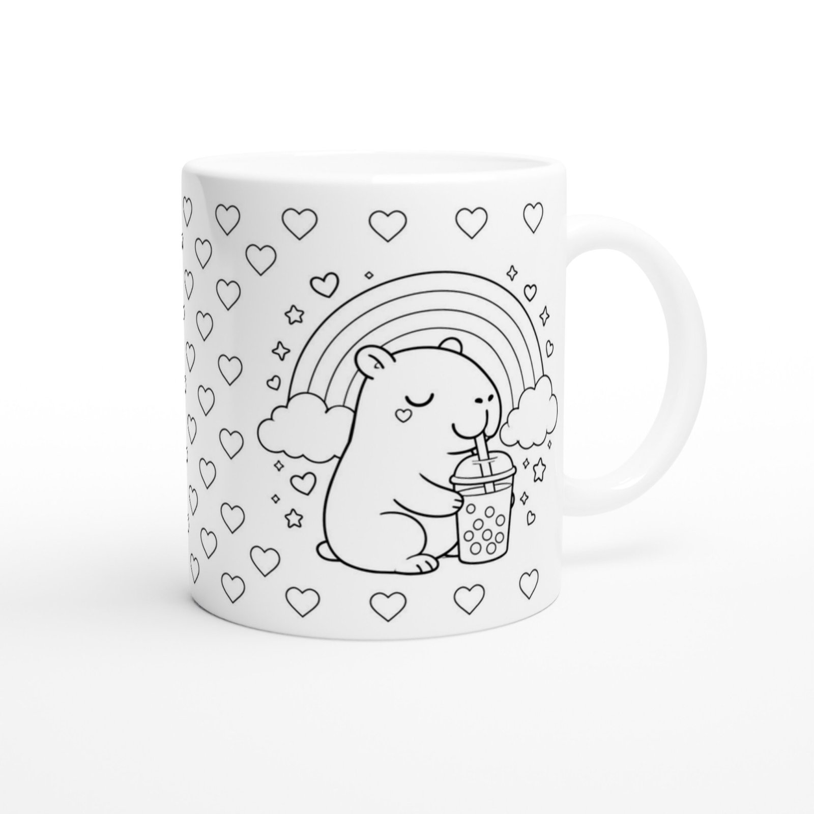 Ausmalbare Capybara Tasse Bubble Tea – Bild 4