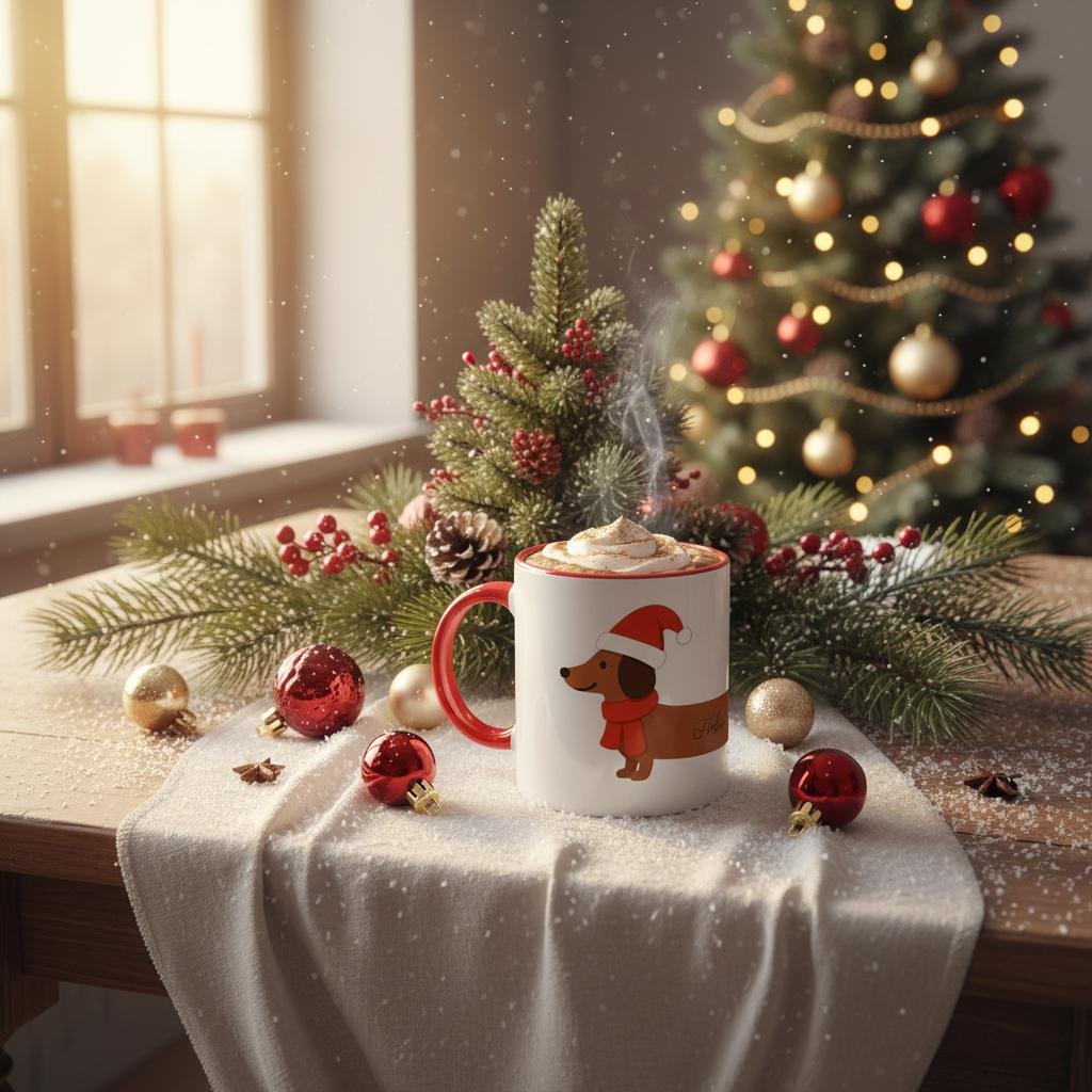 Tasse Dackel Frohe Weihnachten – Bild 5